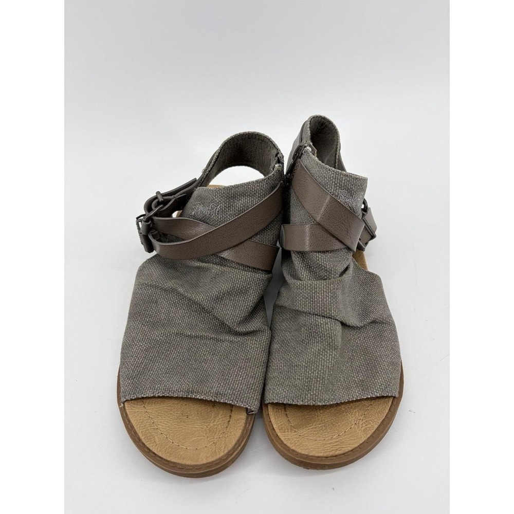Blowfish Malibu Sandals Gray, Belted Side Zip, Women's Size 8.5, Pre-Owned